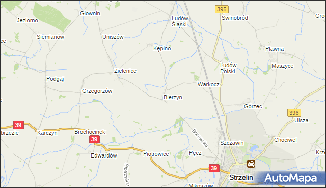 mapa Bierzyn gmina Strzelin, Bierzyn gmina Strzelin na mapie Targeo