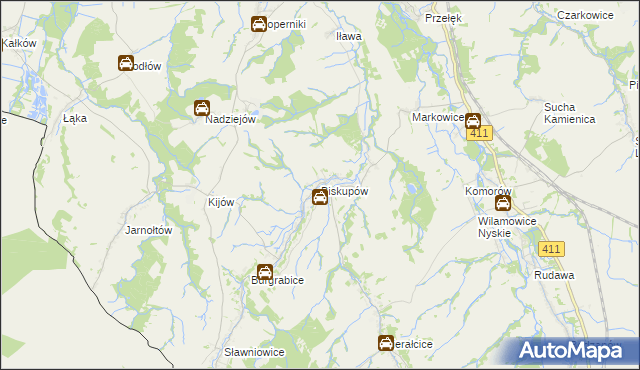 mapa Biskupów, Biskupów na mapie Targeo