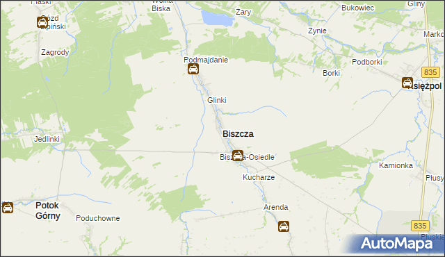 mapa Biszcza, Biszcza na mapie Targeo