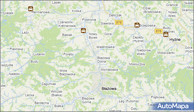 mapa Błażowa Dolna, Błażowa Dolna na mapie Targeo