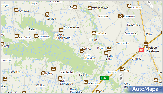 mapa Bóbrka gmina Chorkówka, Bóbrka gmina Chorkówka na mapie Targeo