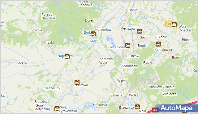 mapa Bobrowa Wola, Bobrowa Wola na mapie Targeo