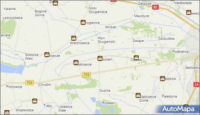 mapa Bocheń, Bocheń na mapie Targeo