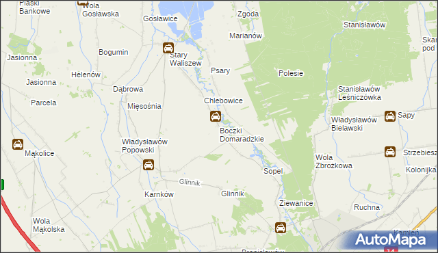 mapa Boczki Domaradzkie, Boczki Domaradzkie na mapie Targeo