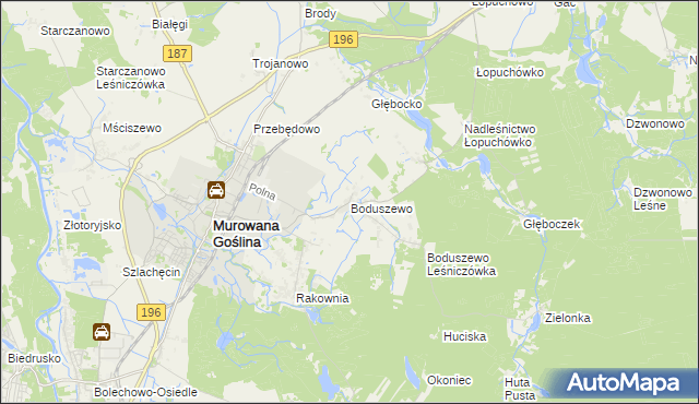 mapa Boduszewo, Boduszewo na mapie Targeo