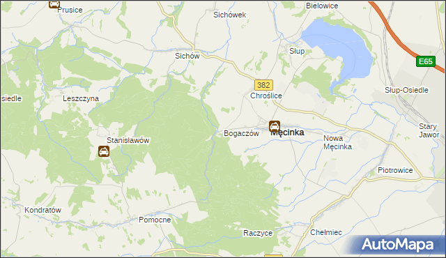 mapa Bogaczów gmina Męcinka, Bogaczów gmina Męcinka na mapie Targeo