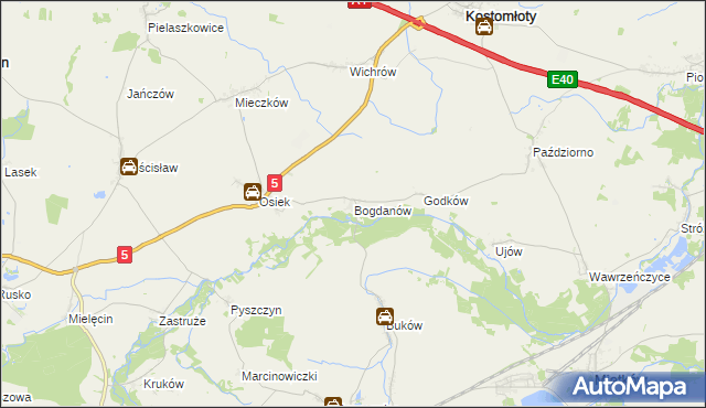 mapa Bogdanów gmina Kostomłoty, Bogdanów gmina Kostomłoty na mapie Targeo