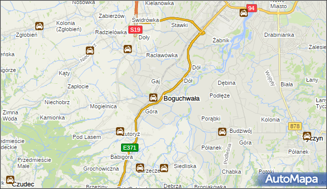 mapa Boguchwała powiat rzeszowski, Boguchwała powiat rzeszowski na mapie Targeo