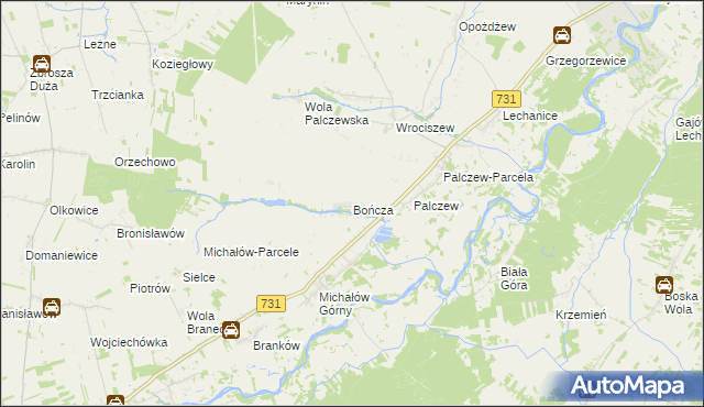 mapa Bończa gmina Warka, Bończa gmina Warka na mapie Targeo