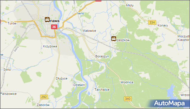 mapa Boraszyn, Boraszyn na mapie Targeo