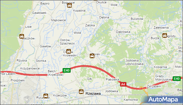 mapa Borek gmina Rzezawa, Borek gmina Rzezawa na mapie Targeo