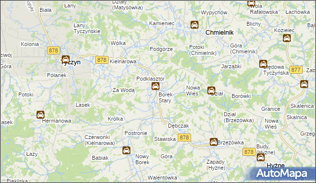 mapa Borek Stary, Borek Stary na mapie Targeo