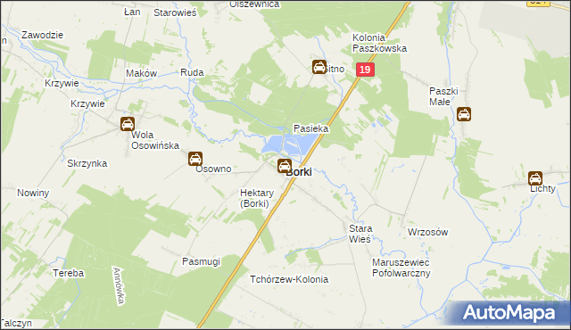 mapa Borki powiat radzyński, Borki powiat radzyński na mapie Targeo