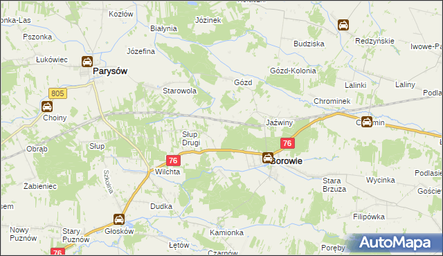 mapa Borowie-Kolonia, Borowie-Kolonia na mapie Targeo