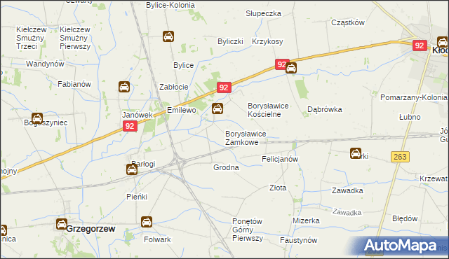 mapa Borysławice Zamkowe, Borysławice Zamkowe na mapie Targeo