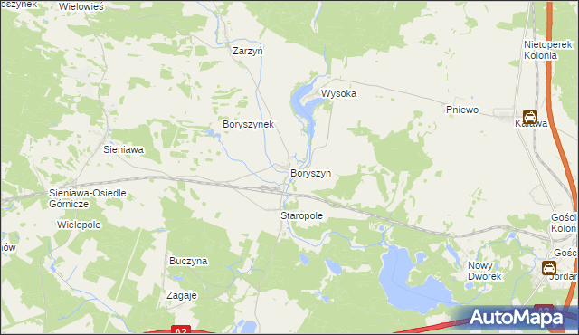 mapa Boryszyn, Boryszyn na mapie Targeo