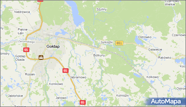 mapa Botkuny, Botkuny na mapie Targeo