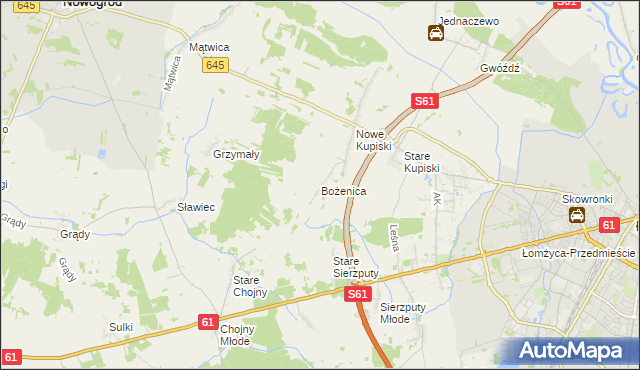 mapa Bożenica, Bożenica na mapie Targeo