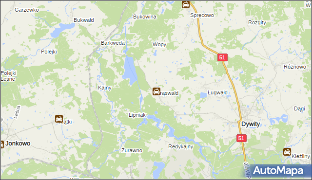 mapa Brąswałd, Brąswałd na mapie Targeo