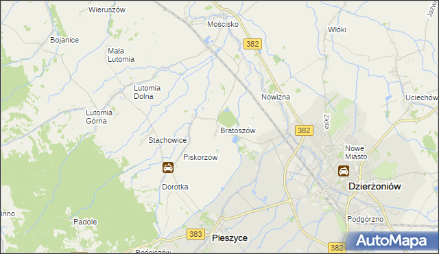 mapa Bratoszów, Bratoszów na mapie Targeo