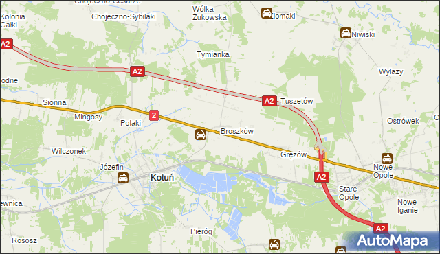 mapa Broszków, Broszków na mapie Targeo