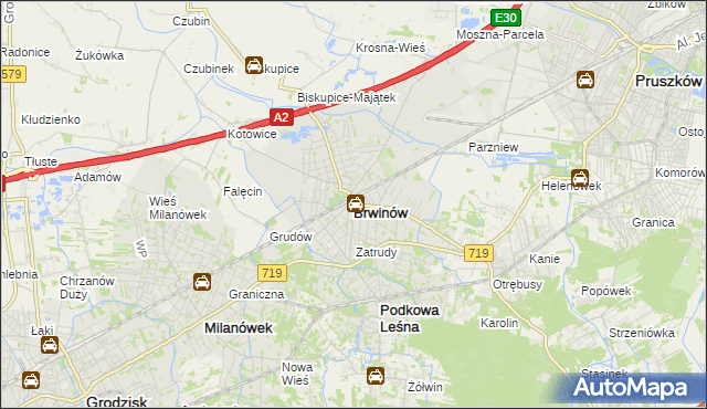 mapa Brwinów, Brwinów na mapie Targeo