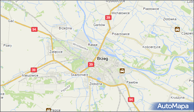 mapa Brzeg, Brzeg na mapie Targeo