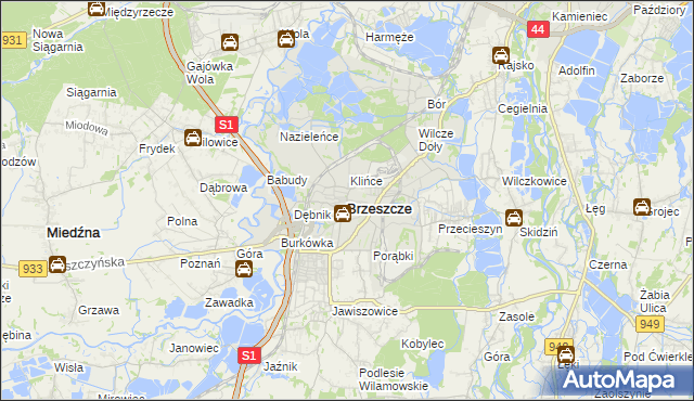 mapa Brzeszcze, Brzeszcze na mapie Targeo