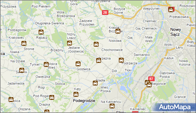 mapa Brzezna, Brzezna na mapie Targeo