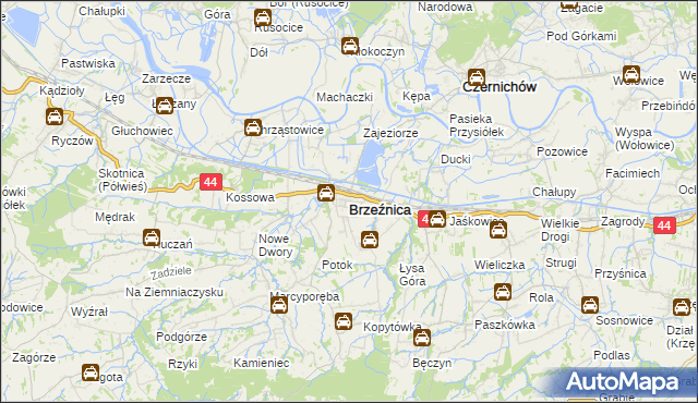 mapa Brzeźnica powiat wadowicki, Brzeźnica powiat wadowicki na mapie Targeo