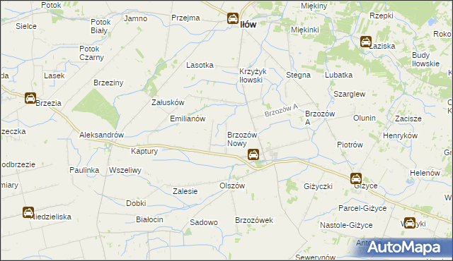 mapa Brzozów Nowy, Brzozów Nowy na mapie Targeo