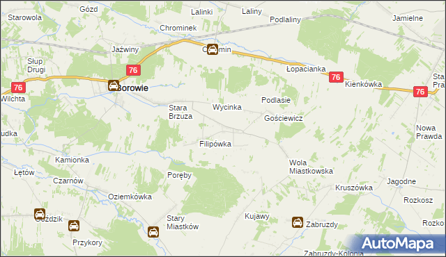 mapa Brzuskowola, Brzuskowola na mapie Targeo