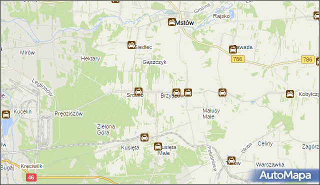 mapa Brzyszów, Brzyszów na mapie Targeo