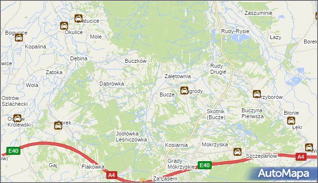 mapa Bucze gmina Brzesko, Bucze gmina Brzesko na mapie Targeo