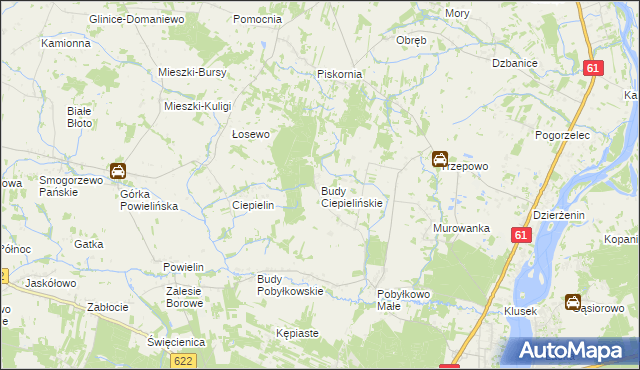 mapa Budy Ciepielińskie, Budy Ciepielińskie na mapie Targeo