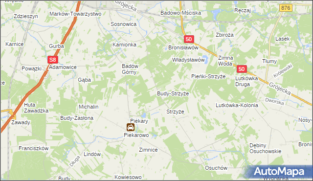 mapa Budy-Strzyże, Budy-Strzyże na mapie Targeo