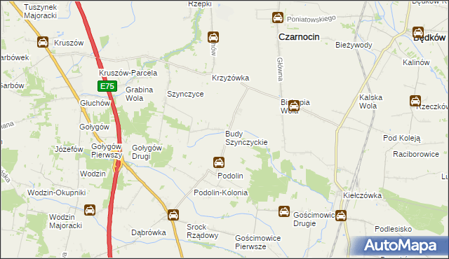 mapa Budy Szynczyckie, Budy Szynczyckie na mapie Targeo