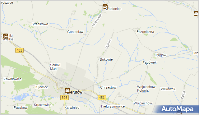 mapa Bukowie gmina Wilków, Bukowie gmina Wilków na mapie Targeo