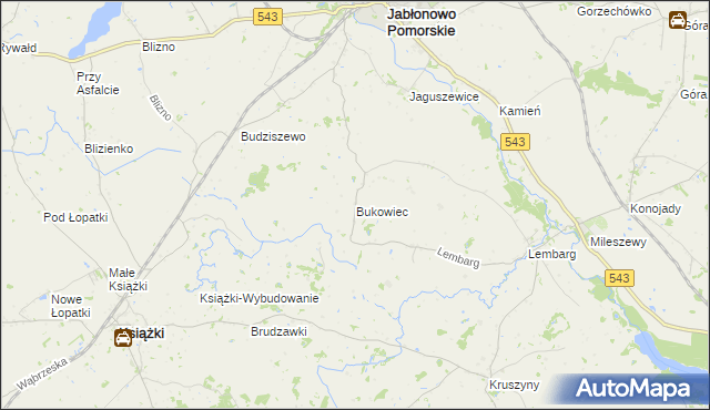 mapa Bukowiec gmina Jabłonowo Pomorskie, Bukowiec gmina Jabłonowo Pomorskie na mapie Targeo