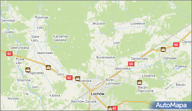 mapa Burakowskie, Burakowskie na mapie Targeo