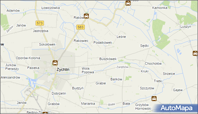 mapa Buszkówek, Buszkówek na mapie Targeo