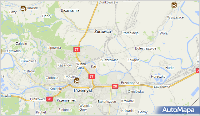 mapa Buszkowice gmina Żurawica, Buszkowice gmina Żurawica na mapie Targeo