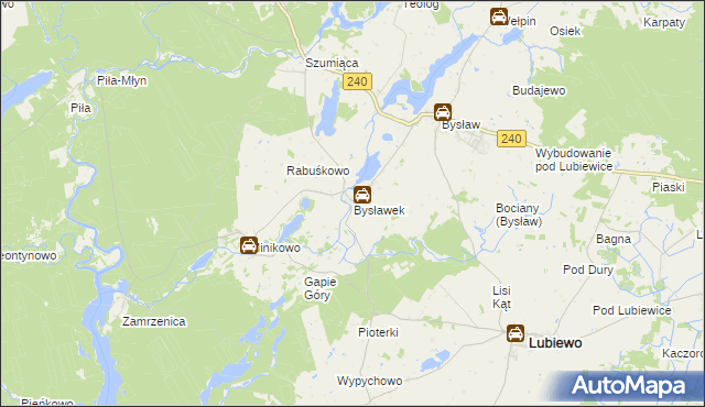 mapa Bysławek, Bysławek na mapie Targeo