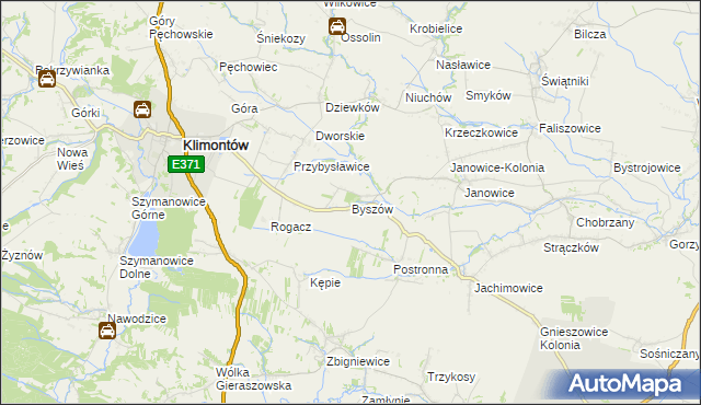 mapa Byszów, Byszów na mapie Targeo