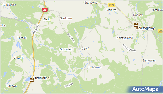 mapa Cetyń, Cetyń na mapie Targeo