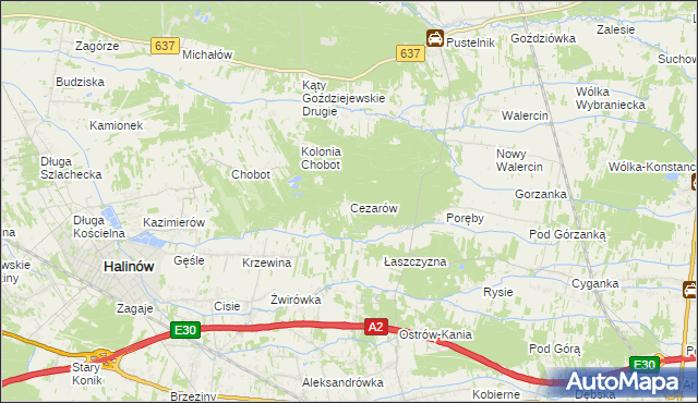 mapa Cezarów, Cezarów na mapie Targeo