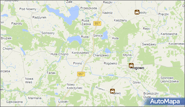 mapa Charszewo, Charszewo na mapie Targeo