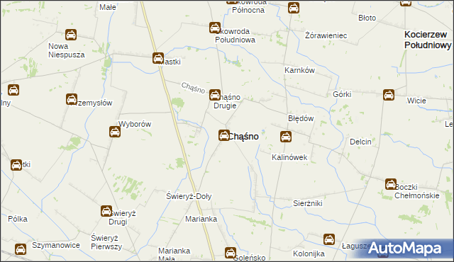 mapa Chąśno, Chąśno na mapie Targeo