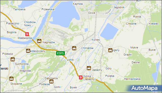 mapa Chmielów gmina Nowa Dęba, Chmielów gmina Nowa Dęba na mapie Targeo