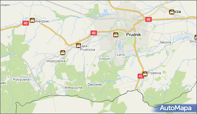 mapa Chocim gmina Prudnik, Chocim gmina Prudnik na mapie Targeo